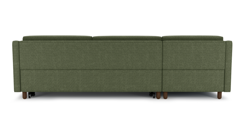 Losa Slim 292 x 166 Corner sofa bed cylindrical wooden leg - natural fabric