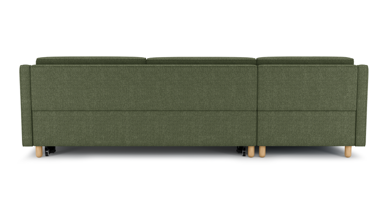 Losa Slim 292 x 166 Corner sofa bed cylindrical wooden leg - natural fabric