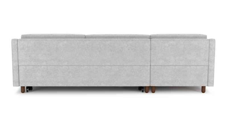 Losa Slim 292 x 166 Corner sofa bed cylindrical wooden leg - natural fabric