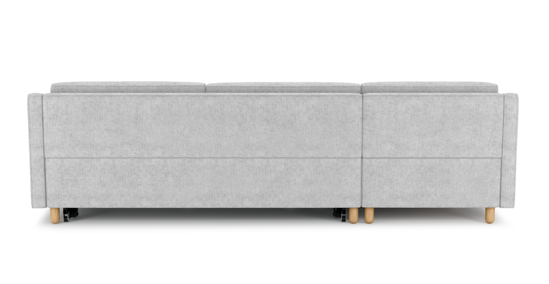 Losa Slim 292 x 166 Corner sofa bed cylindrical wooden leg - natural fabric