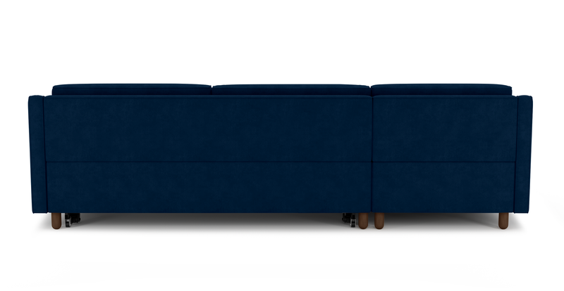 Losa Slim 292 x 166 Corner sofa bed cylindrical wooden leg - velvet