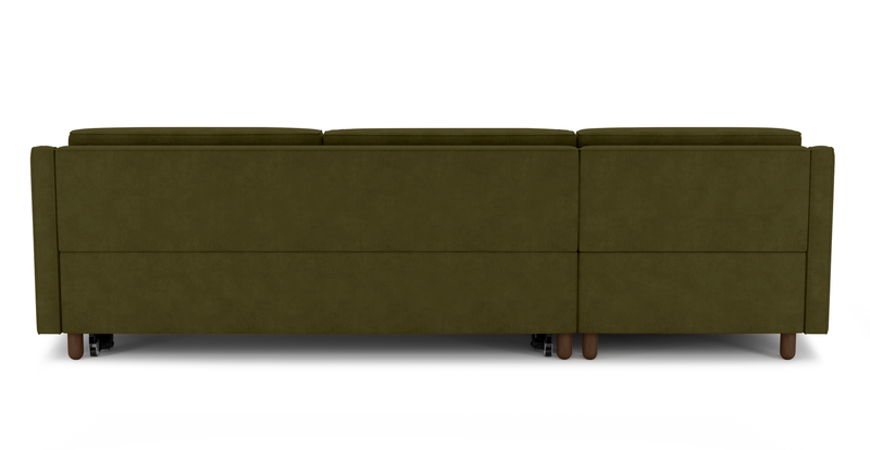 Losa Slim 292 x 166 Corner sofa bed cylindrical wooden leg - velvet