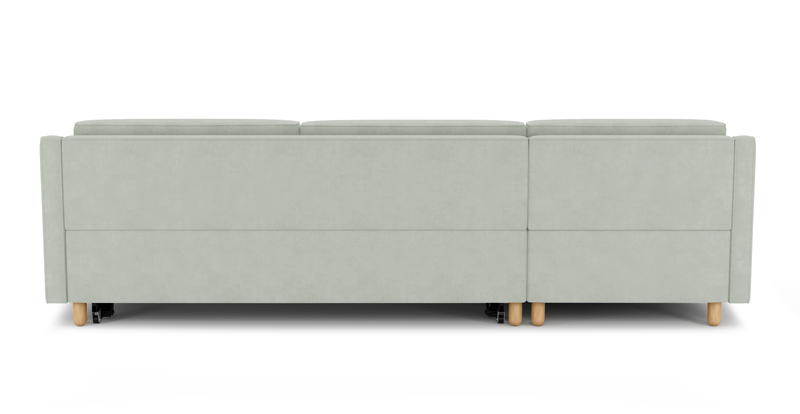 Losa Slim 292 x 166 Corner sofa bed cylindrical wooden leg - velvet