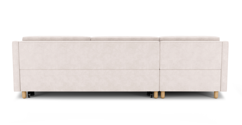 Losa Slim 292 x 166 Corner sofa bed cylindrical wooden leg - velvet