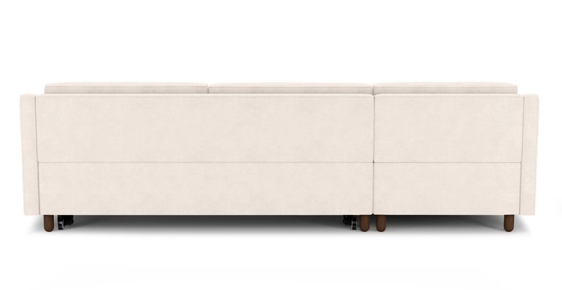 Losa Slim 292 x 166 Corner sofa bed cylindrical wooden leg - velvet