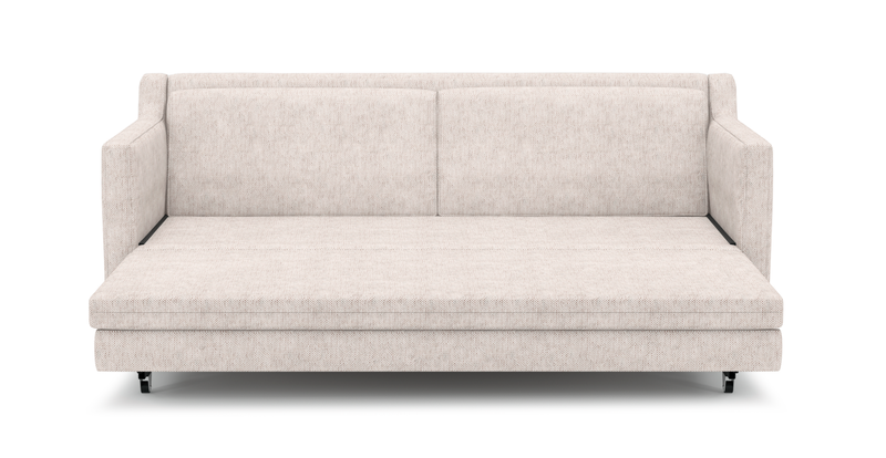 Losa Slim 3-seater sofa bed cylindrical wooden leg - natural fabric