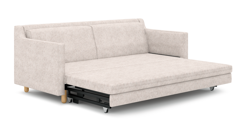 Losa Slim 3-Sitzer Sofa Bett Zylindrisch Holzbein - Naturgewebe