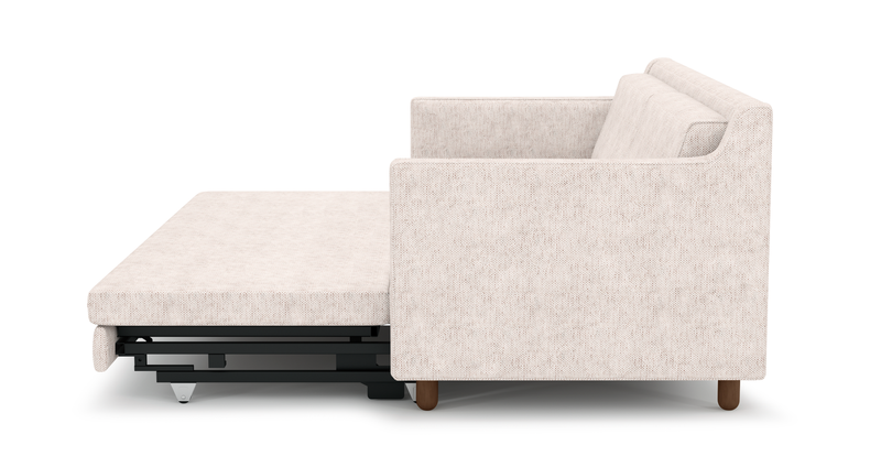 Losa Slim 3-seater sofa bed cylindrical wooden leg - natural fabric