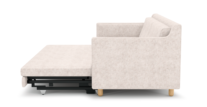 Losa Slim 3-seater sofa bed cylindrical wooden leg - natural fabric