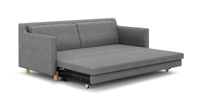 Losa Slim 3-Sitzer Sofa Bett Zylindrisch Holzbein - Naturgewebe