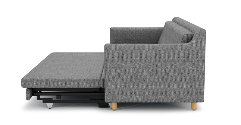 Losa Slim 3-Sitzer Sofa Bett Zylindrisch Holzbein - Naturgewebe