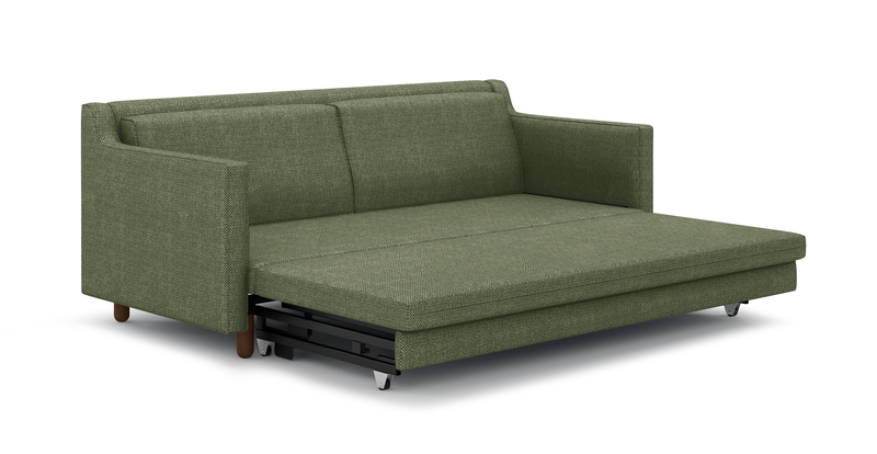 Losa Slim 3-Sitzer Sofa Bett Zylindrisch Holzbein - Naturgewebe