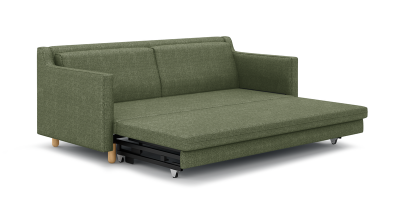 Losa Slim 3-Sitzer Sofa Bett Zylindrisch Holzbein - Naturgewebe