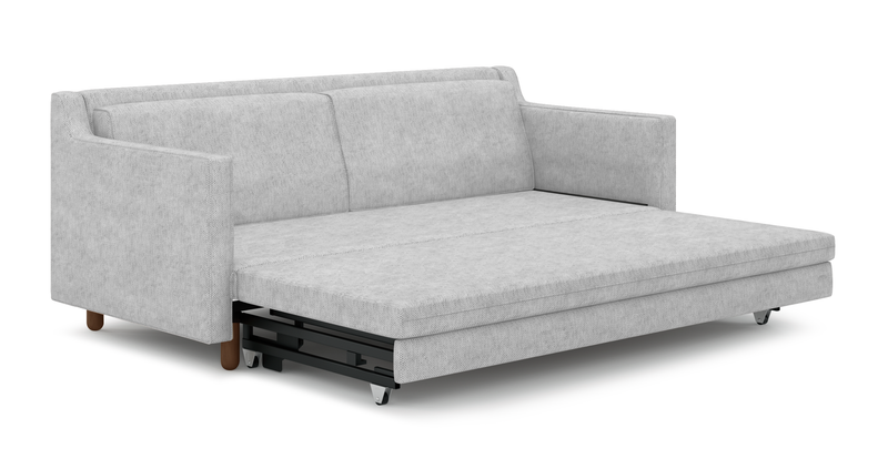 Losa Slim 3-Sitzer Sofa Bett Zylindrisch Holzbein - Naturgewebe