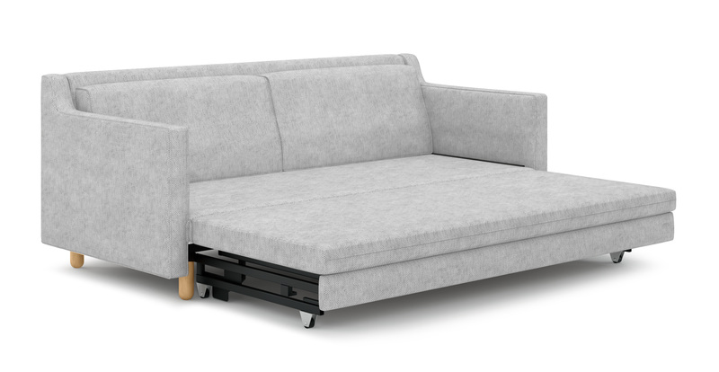 Losa Slim 3-Sitzer Sofa Bett Zylindrisch Holzbein - Naturgewebe