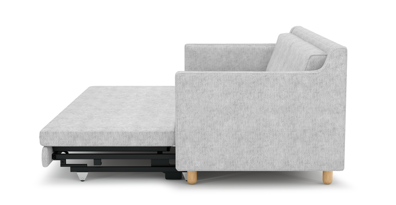 Losa Slim 3-Sitzer Sofa Bett Zylindrisch Holzbein - Naturgewebe