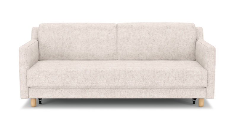 Losa Slim 3-Sitzer Sofa Bett Zylindrisch Holzbein - Naturgewebe