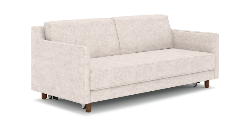 Losa Slim 3-Sitzer Sofa Bett Zylindrisch Holzbein - Naturgewebe