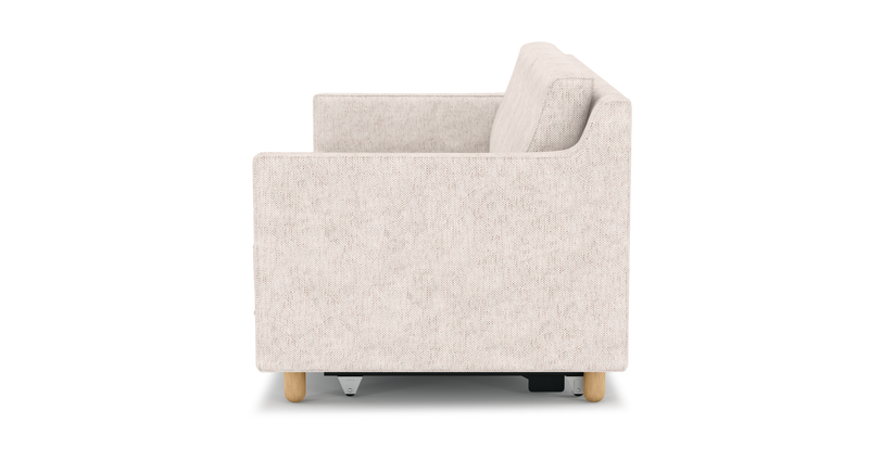 Losa Slim 3-seater sofa bed cylindrical wooden leg - natural fabric