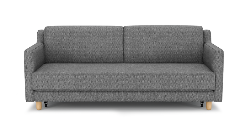 Losa Slim 3-Sitzer Sofa Bett Zylindrisch Holzbein - Naturgewebe