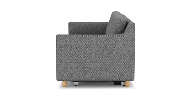 Losa Slim 3-Sitzer Sofa Bett Zylindrisch Holzbein - Naturgewebe