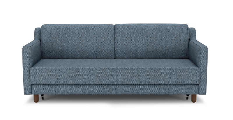 Losa Slim 3-Sitzer Sofa Bett Zylindrisch Holzbein - Naturgewebe