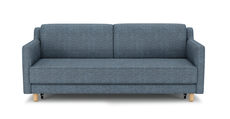 Losa Slim 3-Sitzer Sofa Bett Zylindrisch Holzbein - Naturgewebe