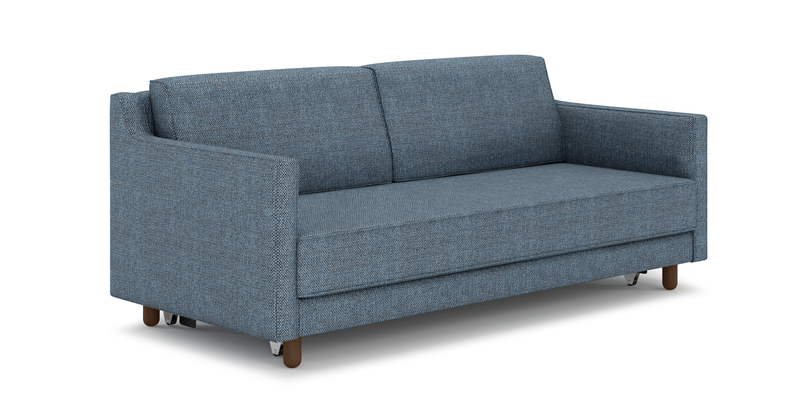 Losa Slim 3-Sitzer Sofa Bett Zylindrisch Holzbein - Naturgewebe