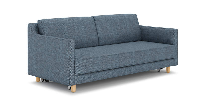 Losa Slim 3-Sitzer Sofa Bett Zylindrisch Holzbein - Naturgewebe