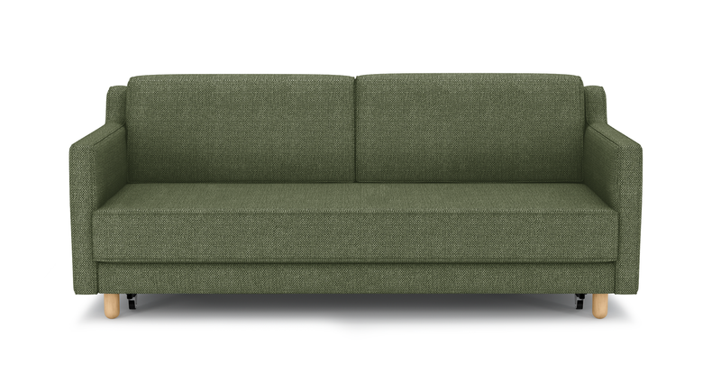 Losa Slim 3-Sitzer Sofa Bett Zylindrisch Holzbein - Naturgewebe