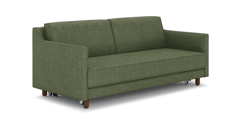 Losa Slim 3-Sitzer Sofa Bett Zylindrisch Holzbein - Naturgewebe