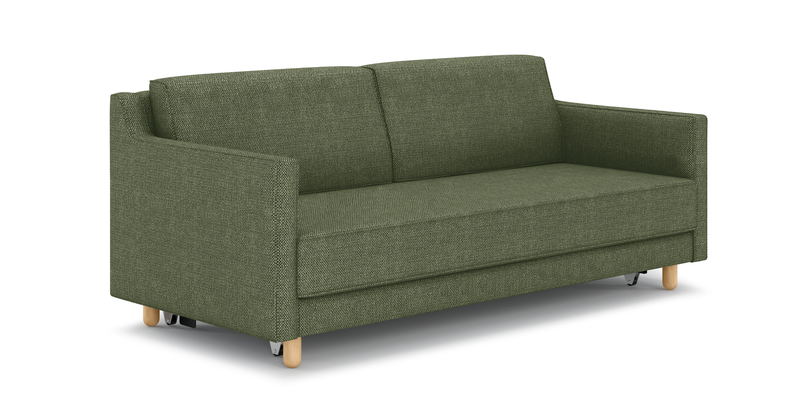 Losa Slim 3-Sitzer Sofa Bett Zylindrisch Holzbein - Naturgewebe