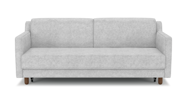 Losa Slim 3-Sitzer Sofa Bett Zylindrisch Holzbein - Naturgewebe