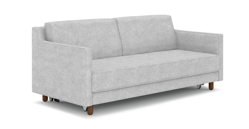 Losa Slim 3-Sitzer Sofa Bett Zylindrisch Holzbein - Naturgewebe