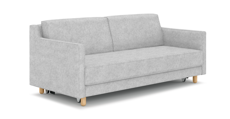 Losa Slim 3-Sitzer Sofa Bett Zylindrisch Holzbein - Naturgewebe