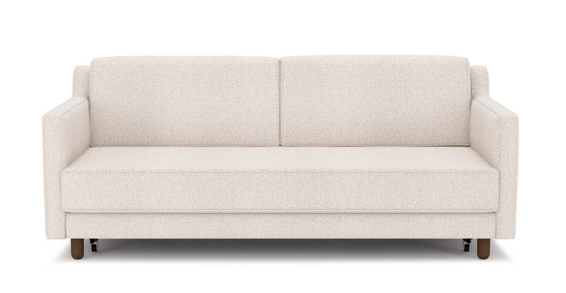 Losa Slim 3-Sitzer Sofa Bett Zylindrisch Holzbein - Bouclé