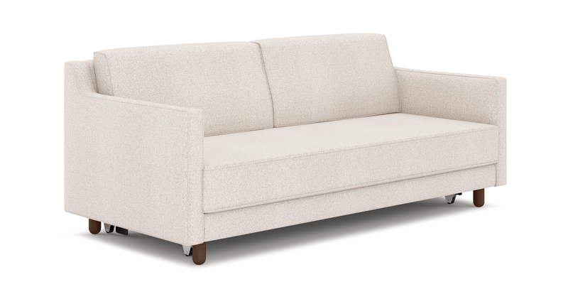 Losa Slim 3-seater sofa bed cylindrical wooden leg - Bouclé