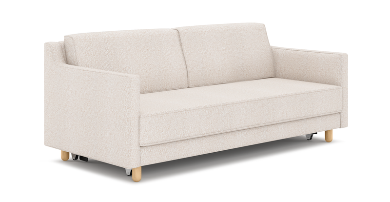 Losa Slim 3-Sitzer Sofa Bett Zylindrisch Holzbein - Bouclé