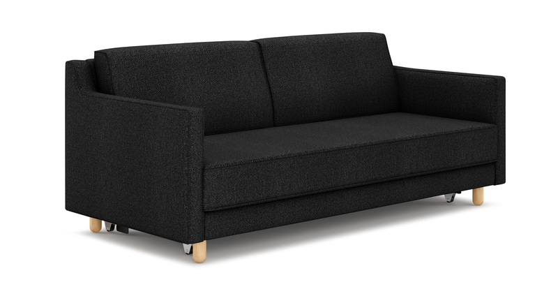 Losa Slim 3-seater sofa bed cylindrical wooden leg - Bouclé