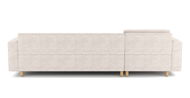 Losa 317 x 166 corner sofa bed cylindrical wooden leg - natural fabric