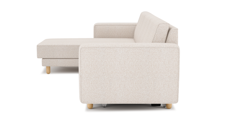 Losa 317 x 166 Corner sofa bed cylindrical wooden leg - Bouclé