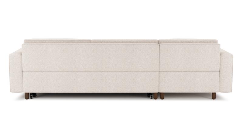 Losa 317 x 166 Corner sofa bed cylindrical wooden leg - Bouclé