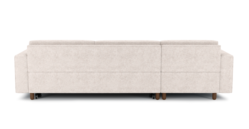 Losa 317 x 166 corner sofa bed cylindrical wooden leg - natural fabric