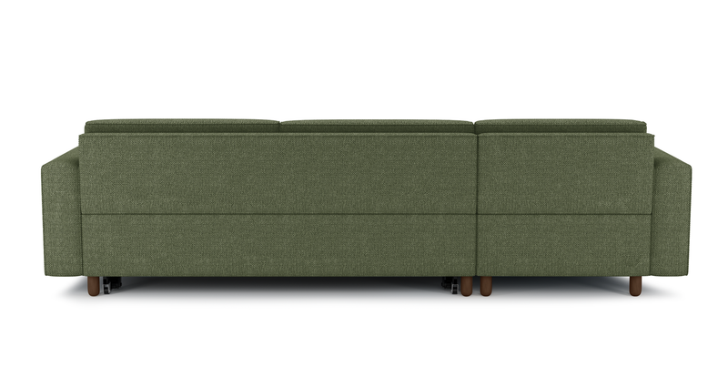 Losa 317 x 166 corner sofa bed cylindrical wooden leg - natural fabric