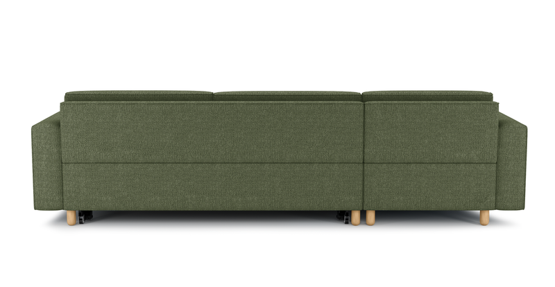 Losa 317 x 166 corner sofa bed cylindrical wooden leg - natural fabric