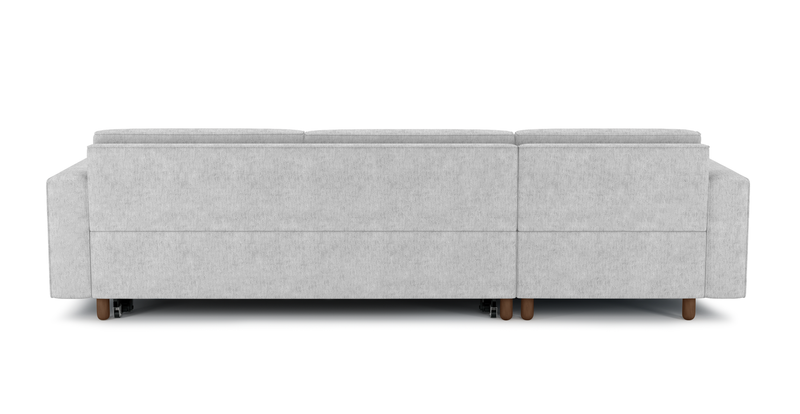 Losa 317 x 166 corner sofa bed cylindrical wooden leg - natural fabric