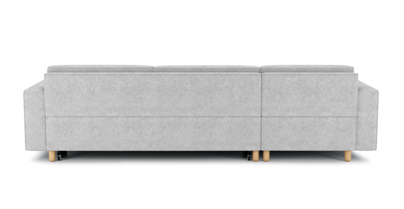 Losa 317 x 166 corner sofa bed cylindrical wooden leg - natural fabric