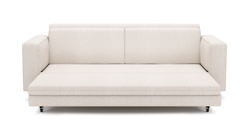 Losa 3-seater sofa bed cylindrical wooden leg - bouclé