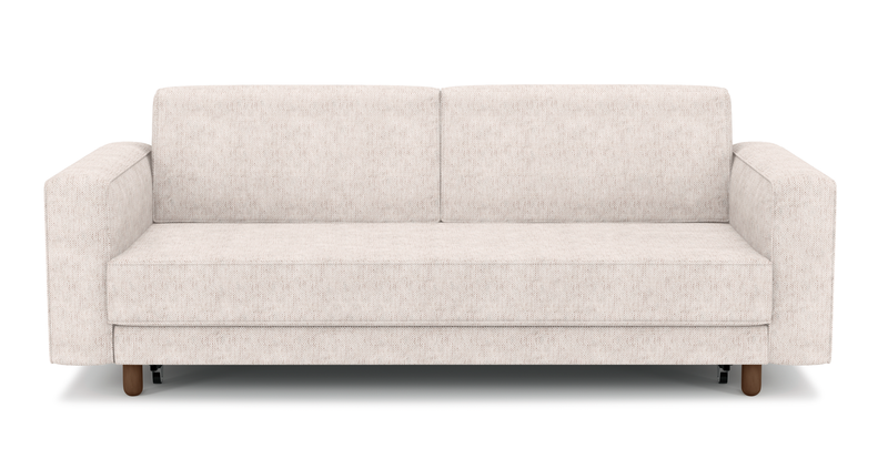 Losa 3-Sitzer Sofa Bett Zylindrisch Holzbein - Naturgewebe