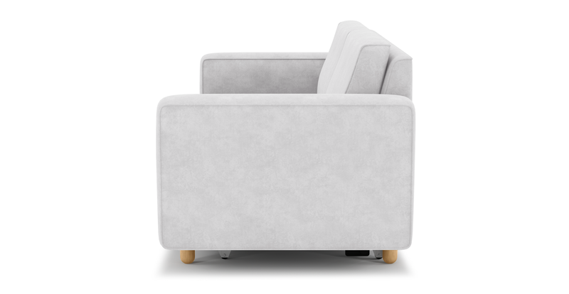 Losa 3-seater sofa bed cylindrical wooden leg - velvet